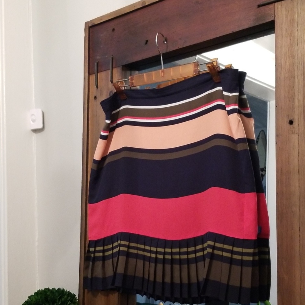 Ann Taylor Colorblock Pleated Bottom Skirt